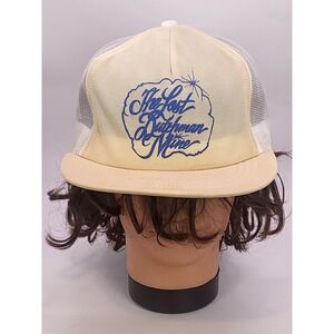 Vintage The Lost Dutchman Mine Trucker‎ Hat Beige White Adult Mens Streetwear